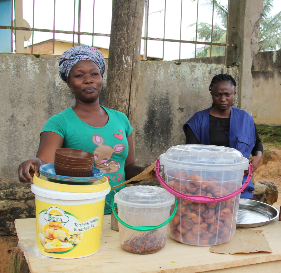 Woman selling produce