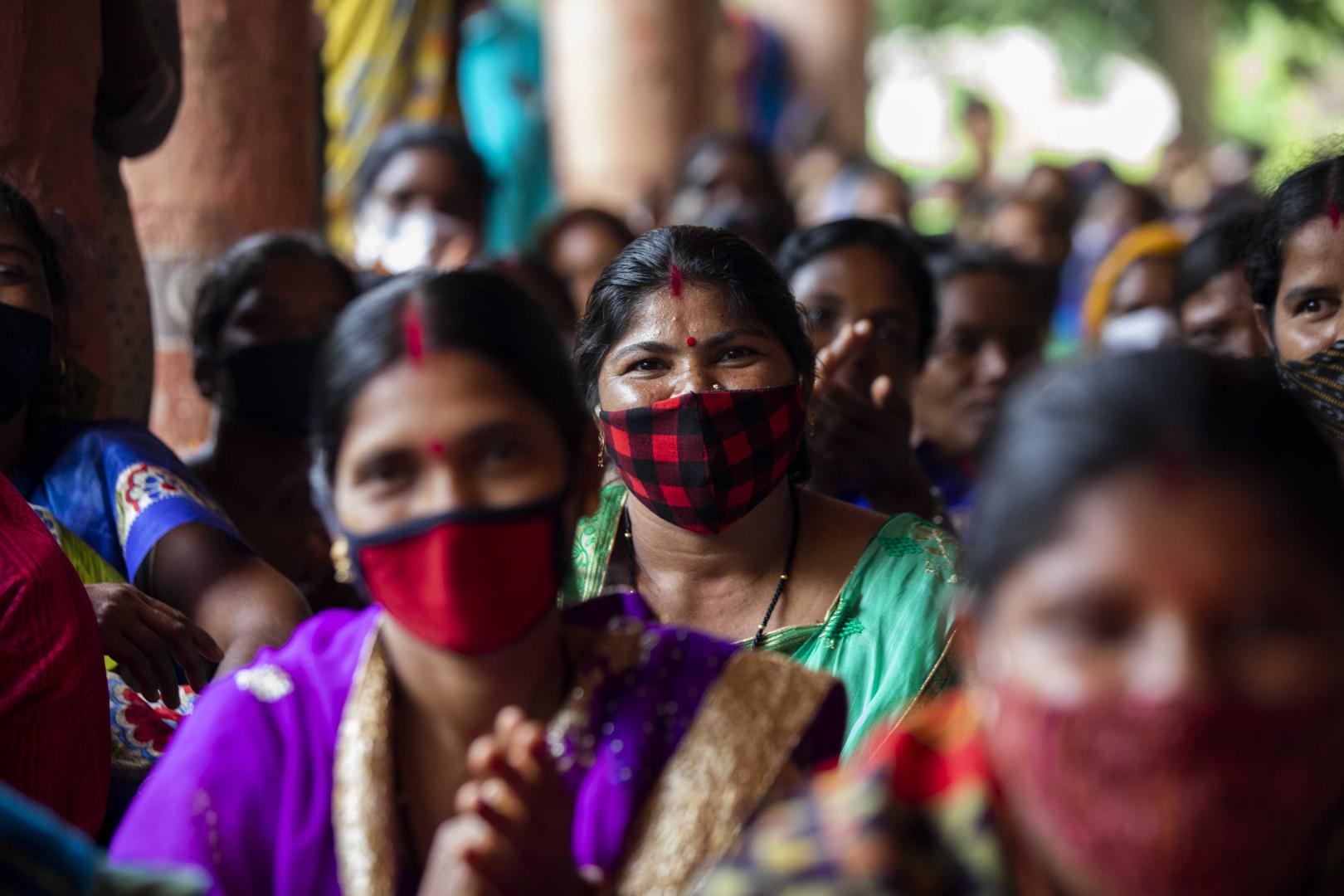 Women attend an interactive session with the UN Women team in Urbengi village in the Dhenkanal district of Odisha. Photo: UN Women India/Prashanth Vishwanathan